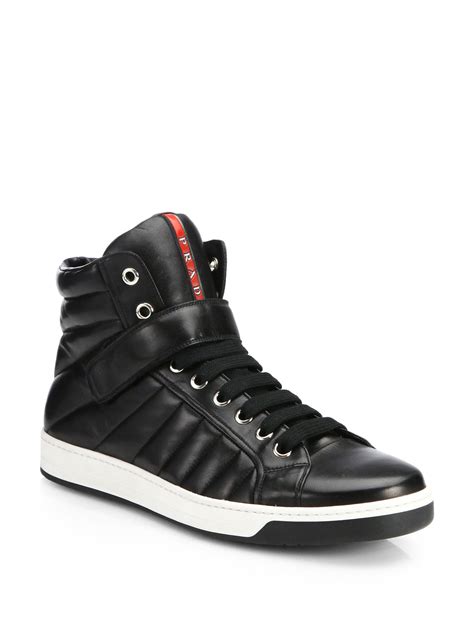 prada high topped sneakers|prada high top designer sneakers.